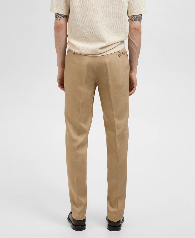 Mango Men's Linen Slim-Fit Suit Pants