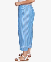 Ruby Rd. Plus Size Yarn Dye Stripe Relaxed Soft Capri Pants