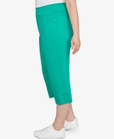 Ruby Rd. Plus Size Ladder Hem Soft Denim Capri Jeans