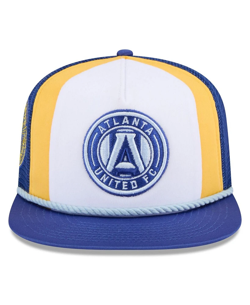 New Era Men's White Atlanta United Fc 2024 Jersey Hook A-Frame Trucker 9FIFTY Snapback Hat