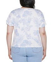 Belldini Plus Pineapple Print Knit Top