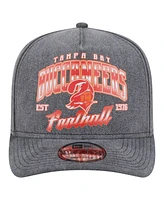 New Era Men's Black Tampa Bay Buccaneers Throwback Washed A-Frame 9FIFTY Snapback Hat