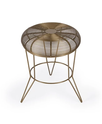 Contemporary Round Top End Table with Wire Base for Living Room