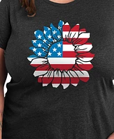 Hybrid Apparel Plus Americana Daisy Graphic Crew Neck T-Shirt