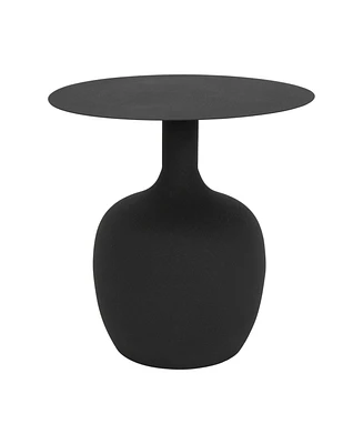 Creative Co-op 18" Modern Metal Textured Round Side Table
