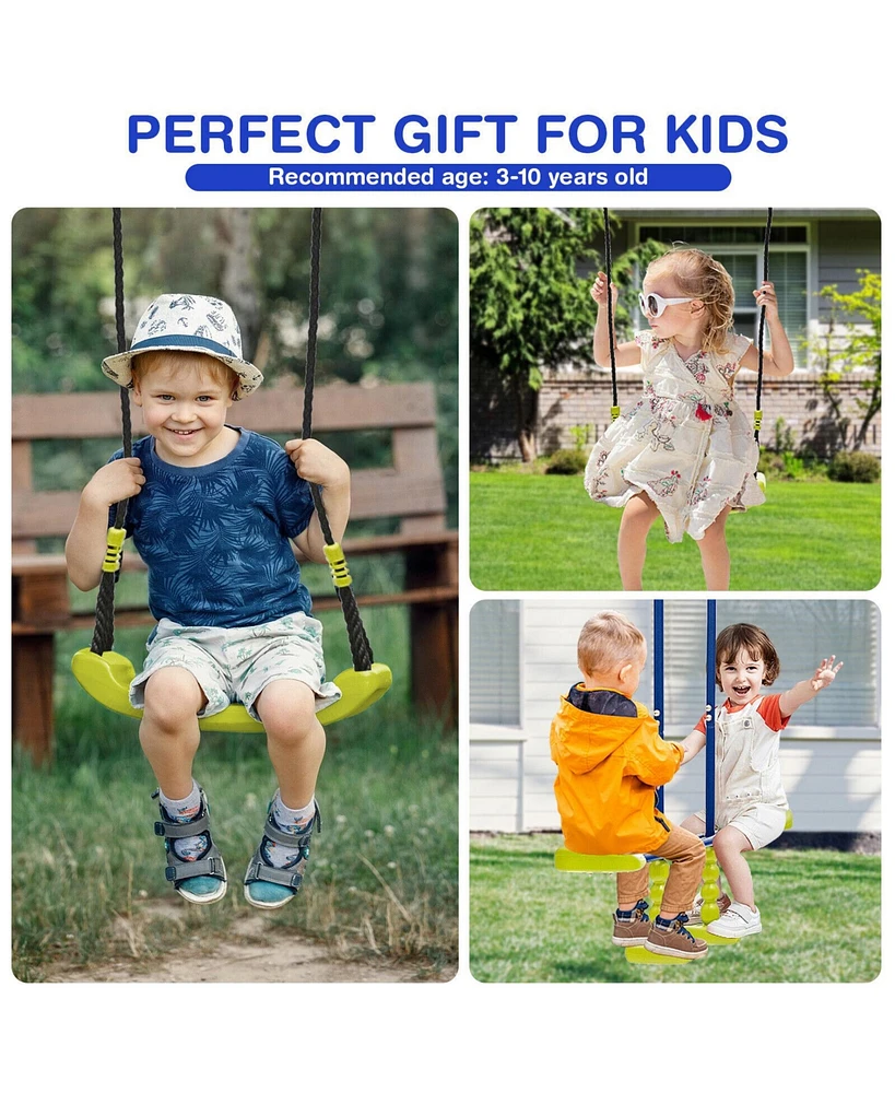 440 Pounds Kids Swing Set with Two Swings and One Glider