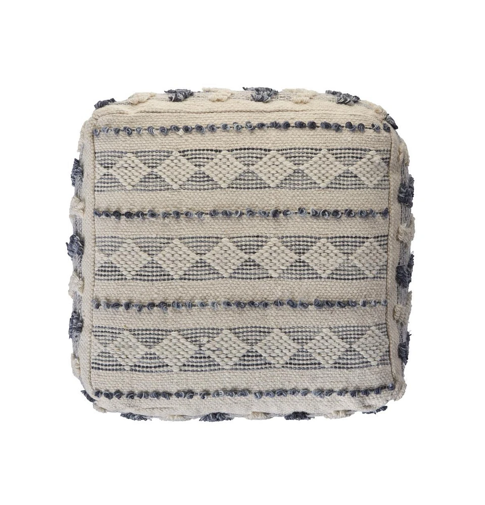 Wool Ottoman for Living Room Footrest and Cozy Home Decor