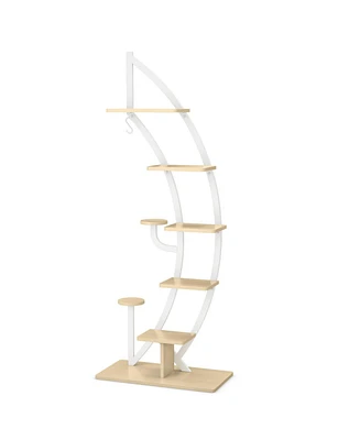 6-Tier 9 Potted Metal Plant Stand Holder Display Shelf with Hook