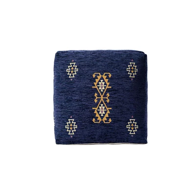 Polyester Blend Ottoman for Living Room Footrest and Home Seating