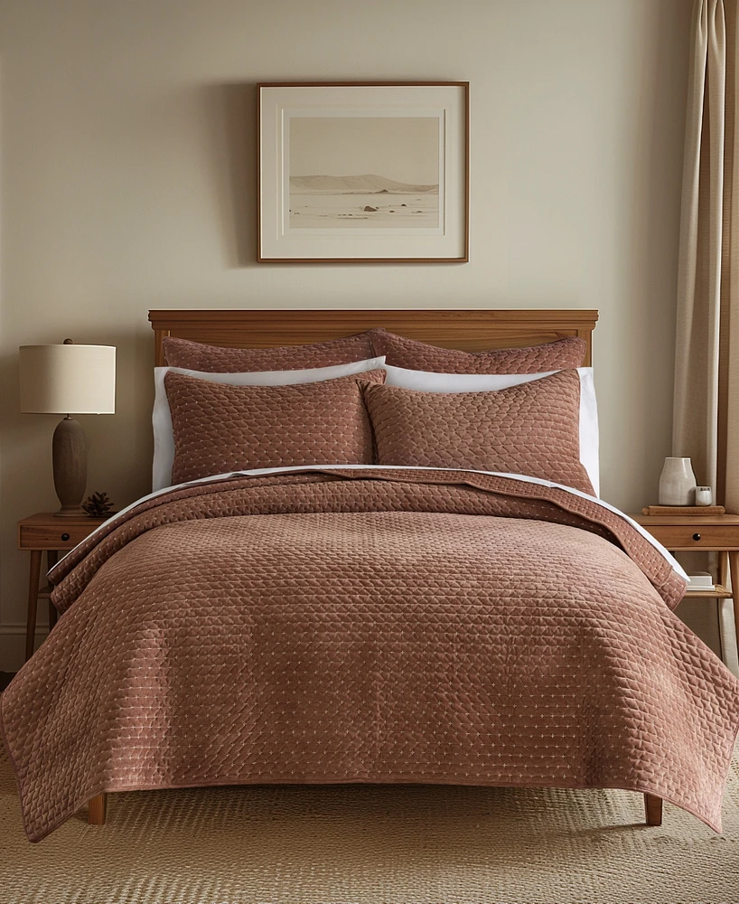 Levtex Velvet Stitch Reversible 3-Pc. Quilt Set, Full/Queen