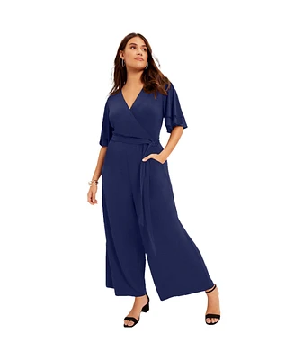 June + Vie Women's Wide-Leg Jumpsuit