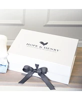 Hope & Henry Baby 4 Piece Peter Pan Collar Romper, Hat, & Bootie Boxed Gift Set