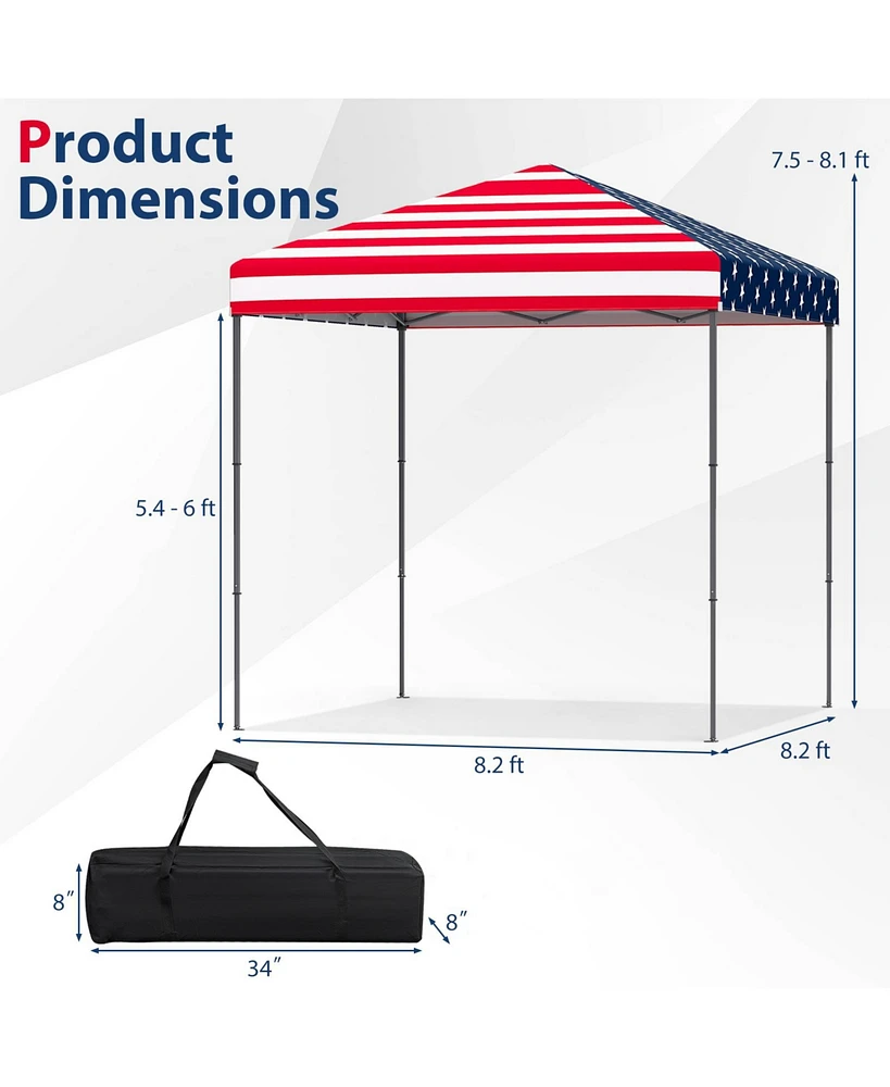 6.6 x 6.6 Feet Outdoor Pop-up Canopy Tent with Upf 50+ Sun Protection
