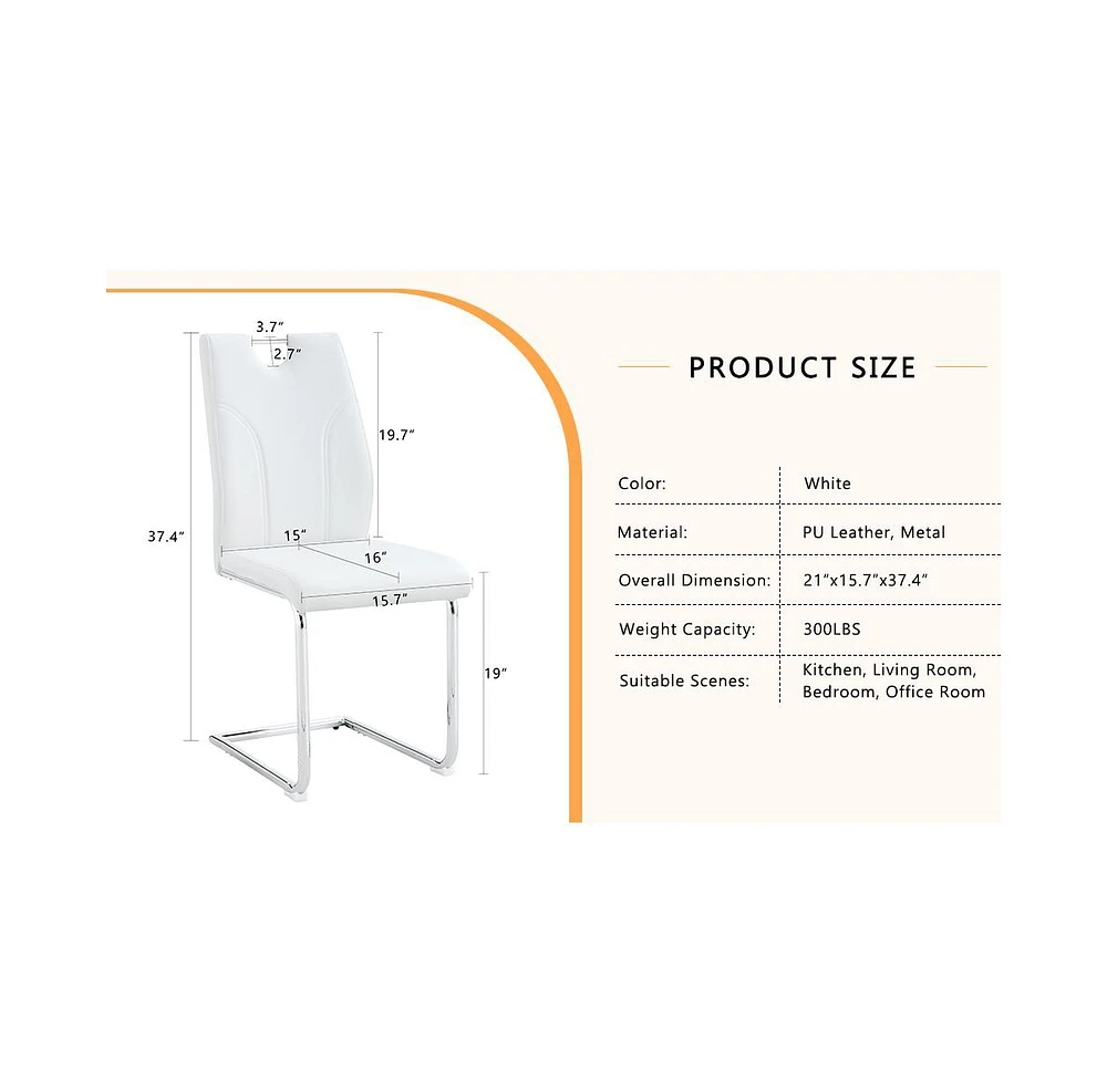 White Pu Dining Chair Set (6-Pack)