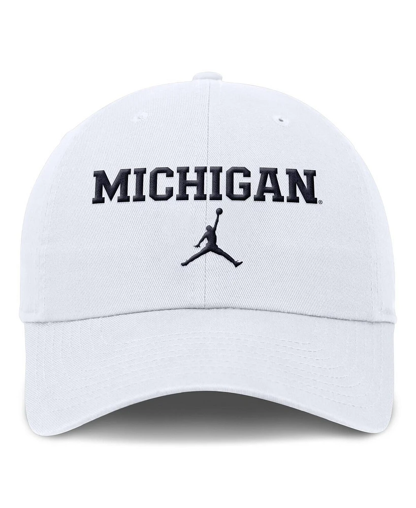 Jordan Men's White Michigan Wolverines Club Tri-Glide Adjustable Hat