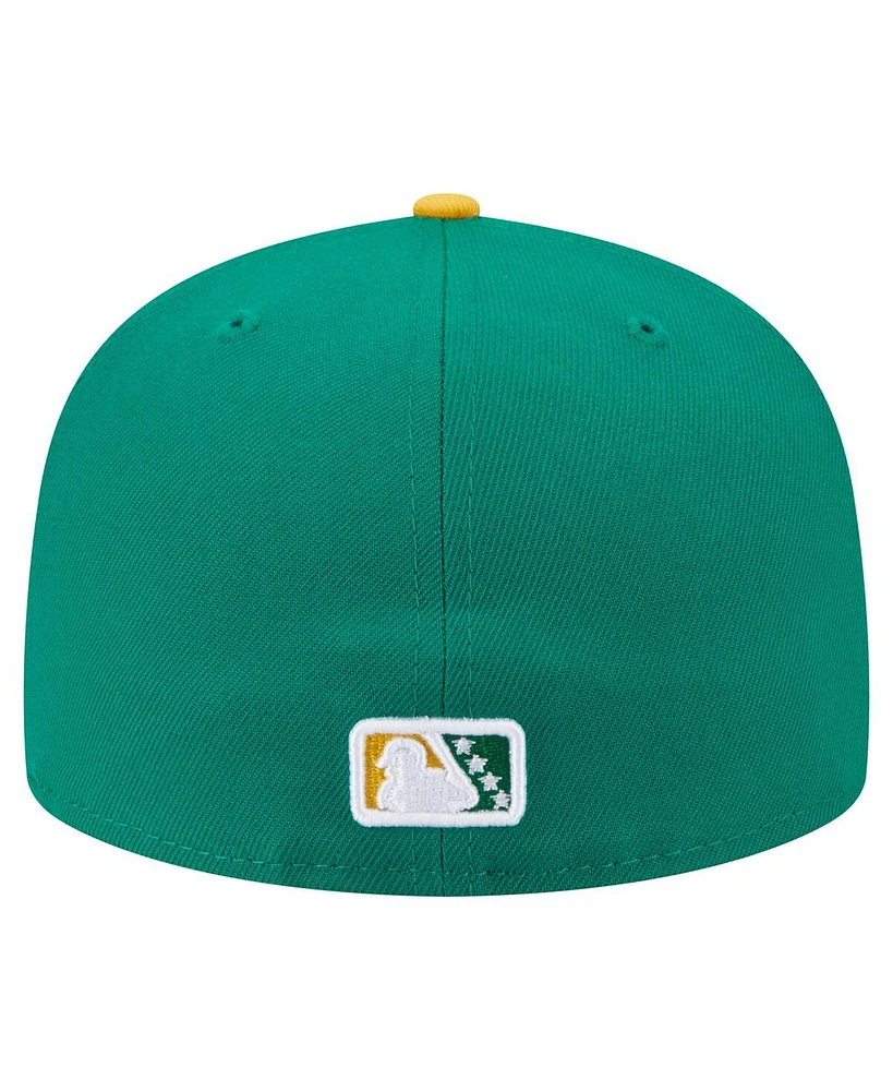 New Era Men's Green/Yellow Stockton Ports Authentic Collection 59FIFTY Fitted Hat