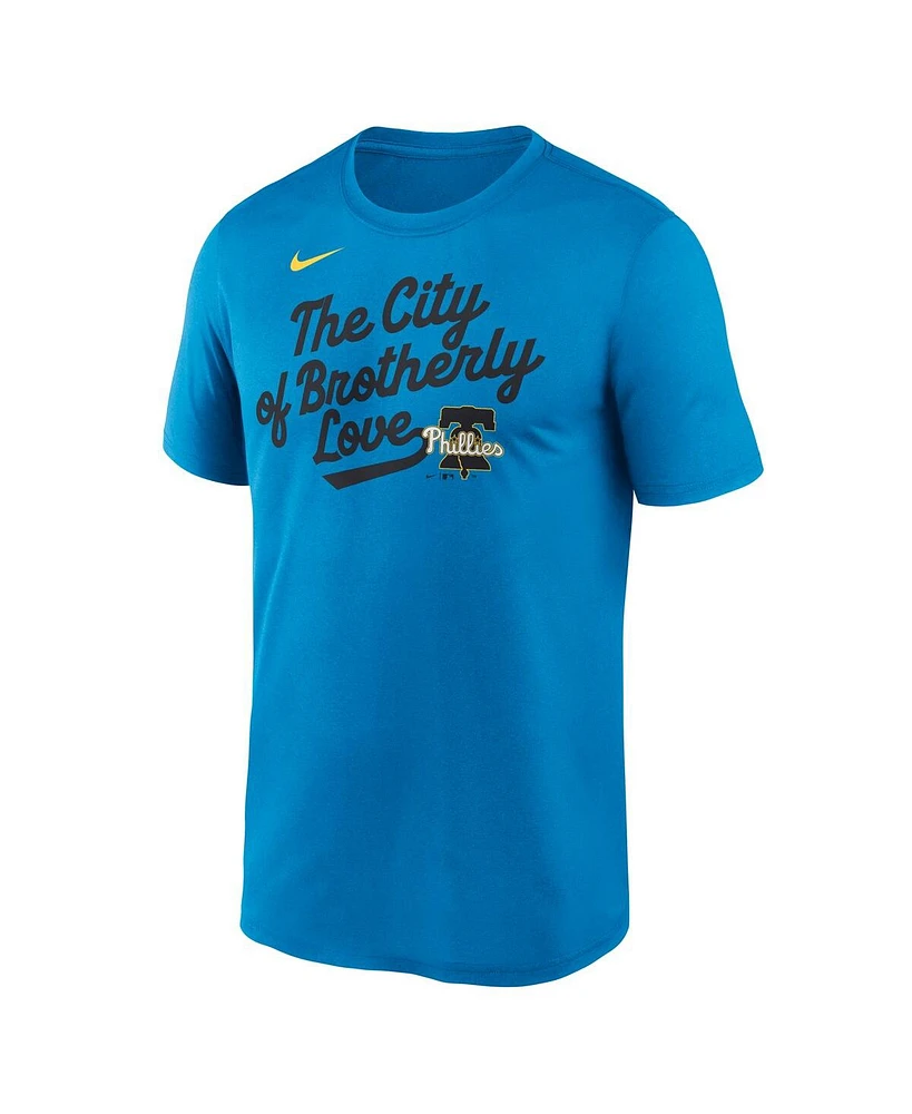 Nike Men's Blue Philadelphia Phillies 2025 City Connect Team Phrase Script Legend Performance T-Shirt
