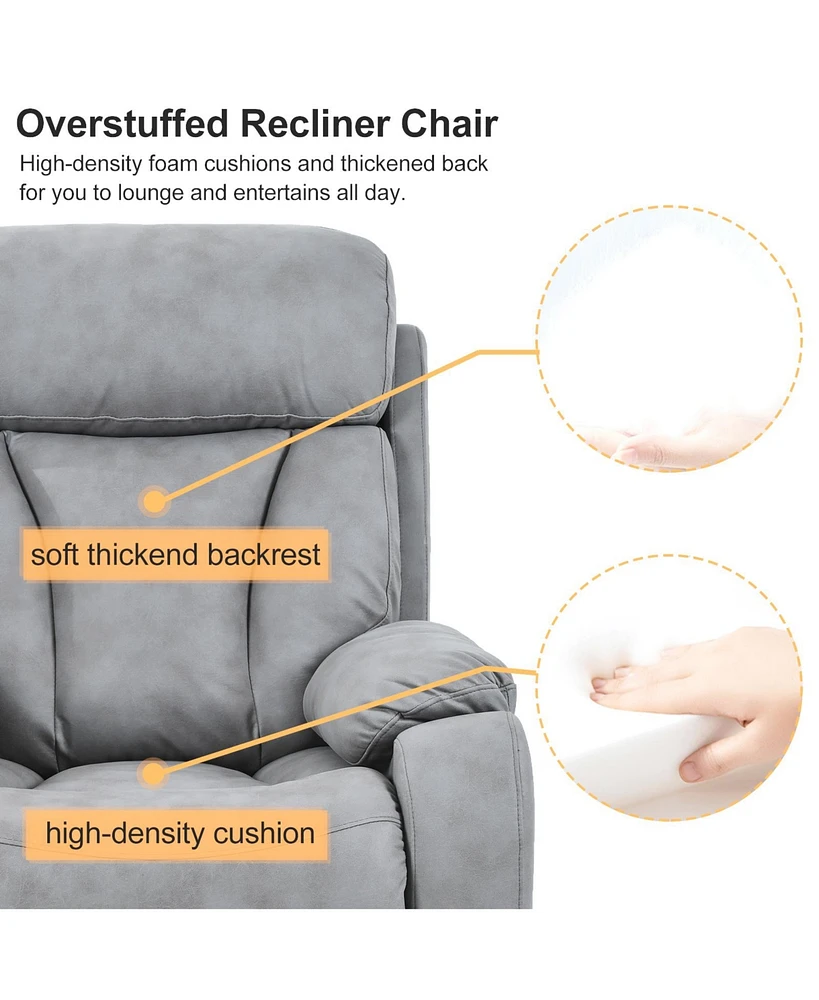 Electric Power Lift Recliner Chair for Elderly, Fabric Recliner Chair for Seniors, Home Theater Seating, Living Room Chair, Side Pocket, Remote Contro