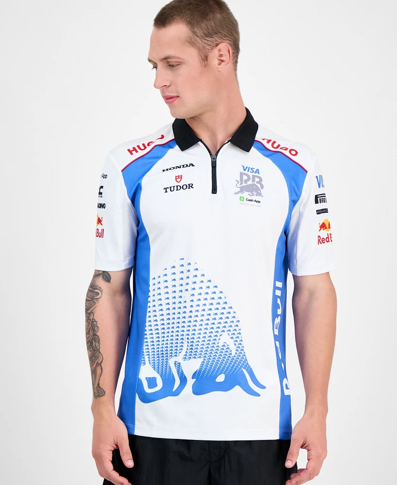 Hugo by Boss Men's Short Sleeve Sponsor Logos Graphic Polo Shirt