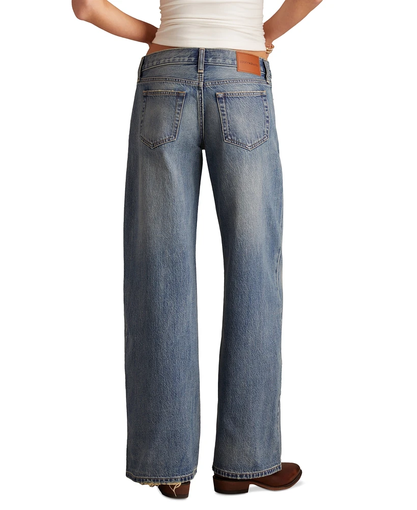 Lucky Brand Juniors' Cotton Super Low Rise Ultra Wide Jeans