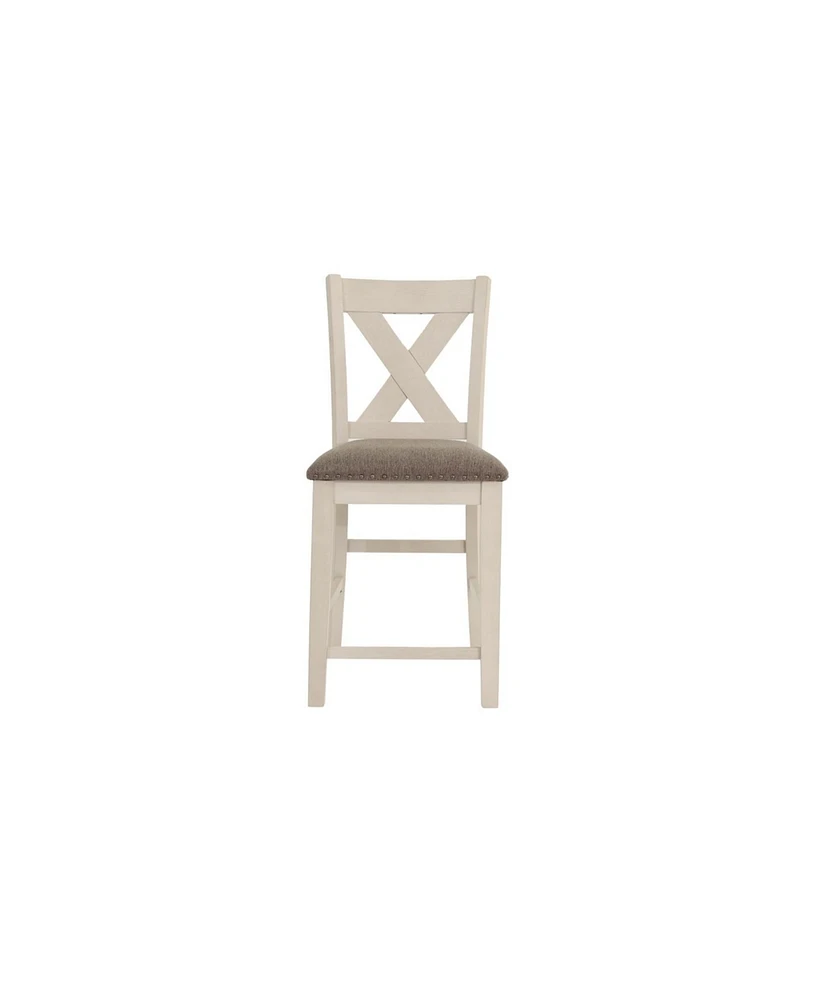 Set of 2 Modern Counter Height Wooden Chairs