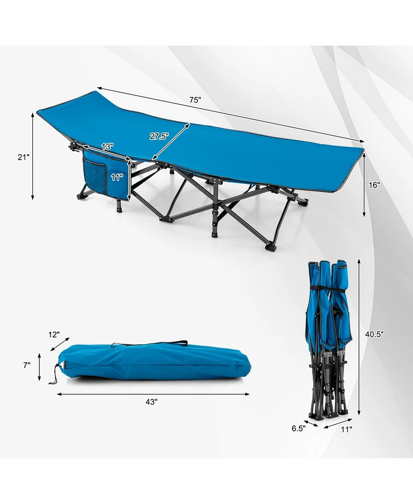 28.5'' Extra Wide Sleeping Cot Camping Cot for Adults with Carry Bag