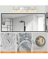 Brushed Nickel Vintage Crystal Vanity Light (5-Light, No Bulbs)