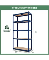 5-Tier Heavy Duty Metal Shelving Unit with 2000 Lbs Total Load Capacity-Blue