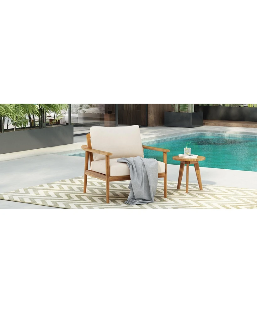 Mid-Century Outdoor Lounge Chair with Cushions