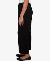 Alfred Dunner Petite Santa Barbara Button Cuffed All Around Elastic Ankle Pants