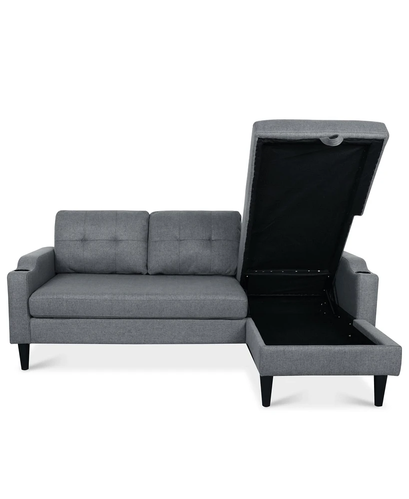 Spacious and Comfortable Modern Sofa with Built-In Storage and Adjustable Leg Rest