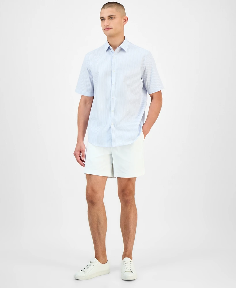 Alfani Men's Pacco Short Sleeve Striped Button-Front Shirt, Exclusively at Macy's