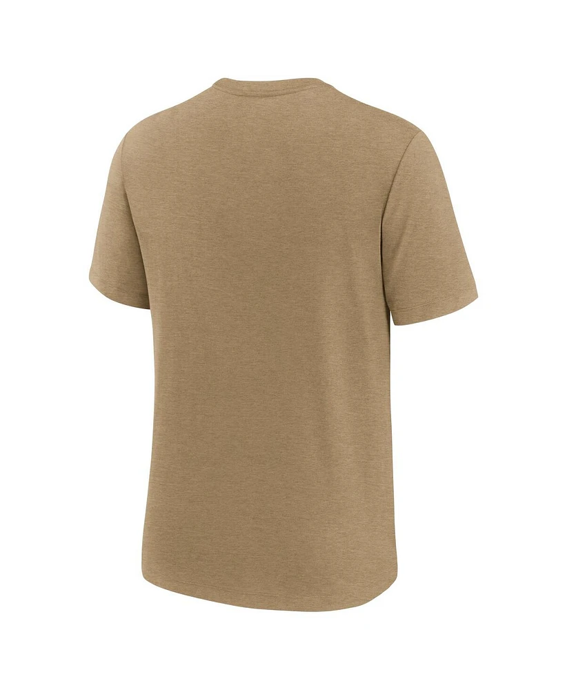 Nike Men's Heather Light Brown Kentucky Wildcats Legacy Arch Tri-Blend T-Shirt
