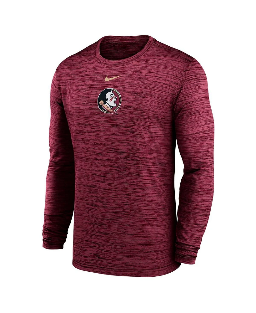 Nike Men's Garnet Florida State Seminoles 2025 Sideline Velocity Performance Long Sleeve T-Shirt