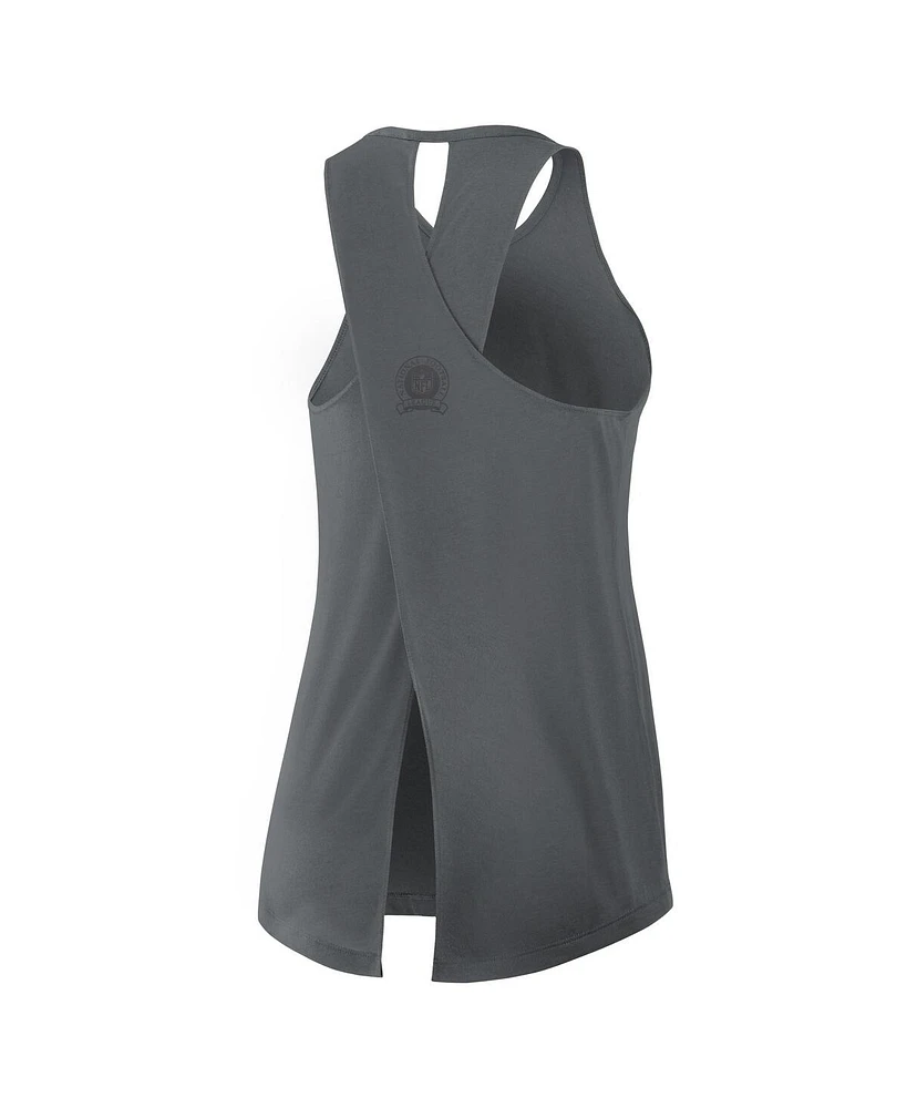 Nike Women's Gray Las Vegas Raiders Glory Crisscross Performance Tank Top