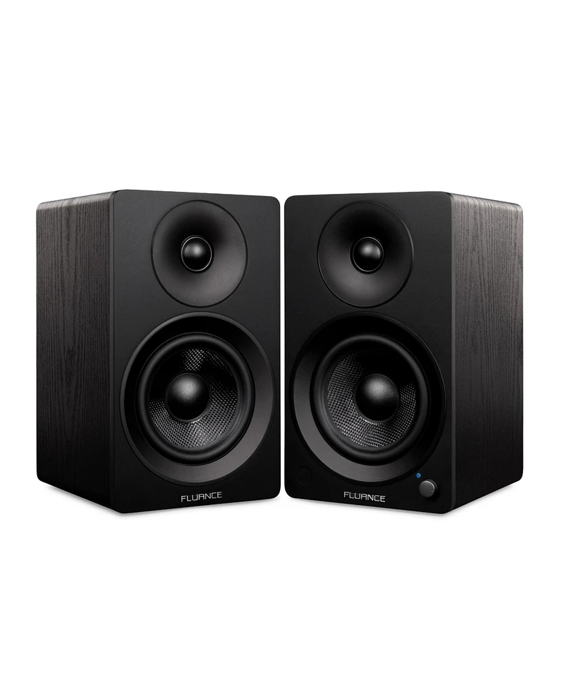 Fluance Ai41 Powered 5" Stereo Bookshelf Speakers (Lucky Bamboo), DB10 10" Low Frequency Ported Front Firing Subwoofer (Black Ash),