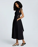 Kenneth Cole Women's Shoulder-Tie Side-Cutout Midi Dress