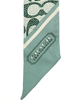 Coach Women's Vintage Signature Print Silk Skinny Scarf