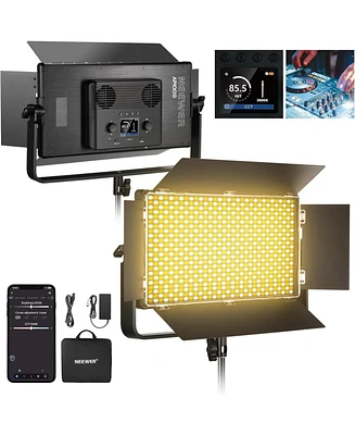 Neewer 100W Bi Color Led Panel Video Light Kit, 960 LEDs 38600Lux0.5m 2500K-8500K CRI96+/TLCI97+ 0-100% Dimming, App/2.4G/Panel/Dmx Control for Pro St