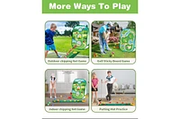 Titqwop 4-in-1 Sticky Golf Games Set for Kids & Adults – Golf Putting Mat, Chipping Net, Cornhole Board & Retractable Club | Indoor/Outdoor Pra