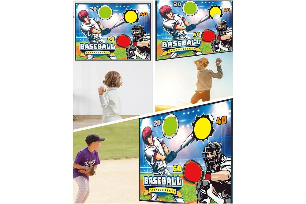 Titqwop Sticky Baseball Toss Game Set – Indoor/Outdoor Throwing Target Toy with 3 Balls | Backyard, Birthday & Team Sports Gift for Kids Ages 3