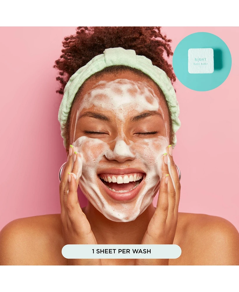 Mess Free Face Wash Sheets, Instantly Dissolves, 25 Washes