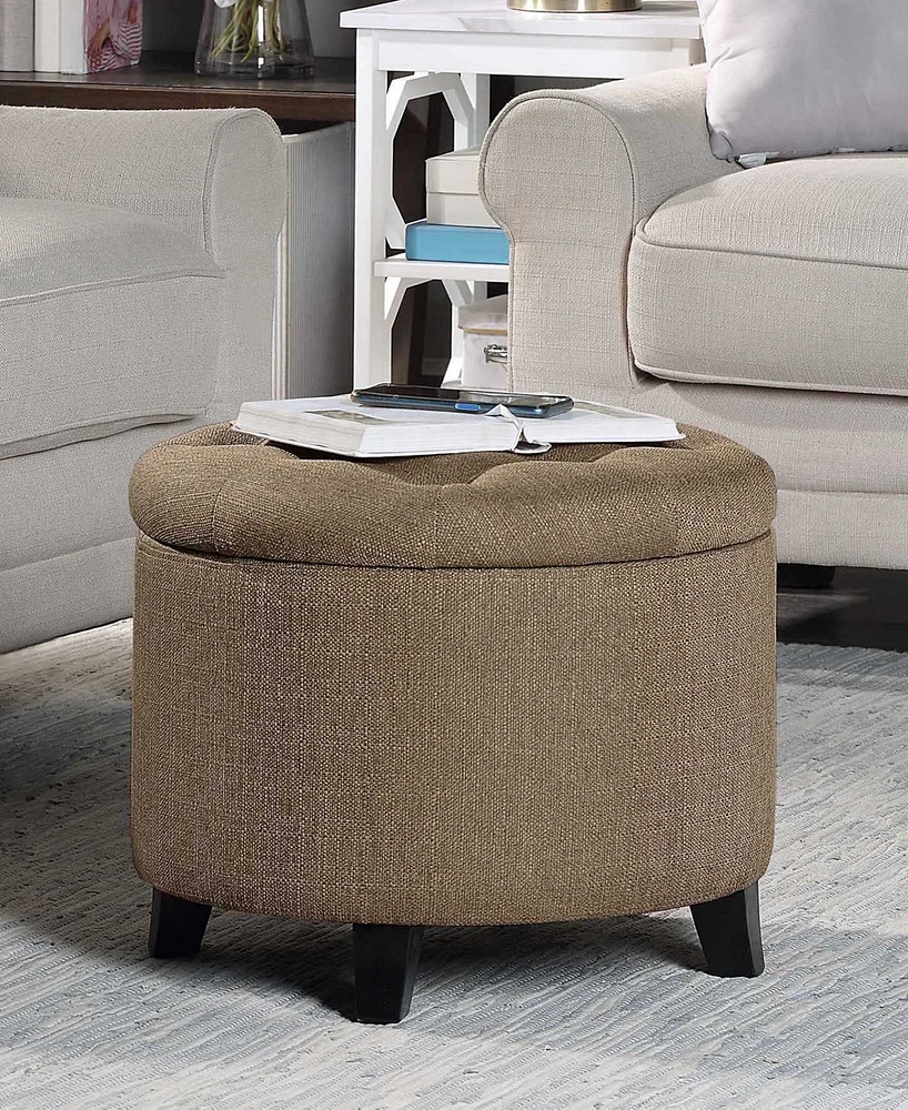 Convenience Concepts 19.75" Designs4Comfort Round Storage Ottoman