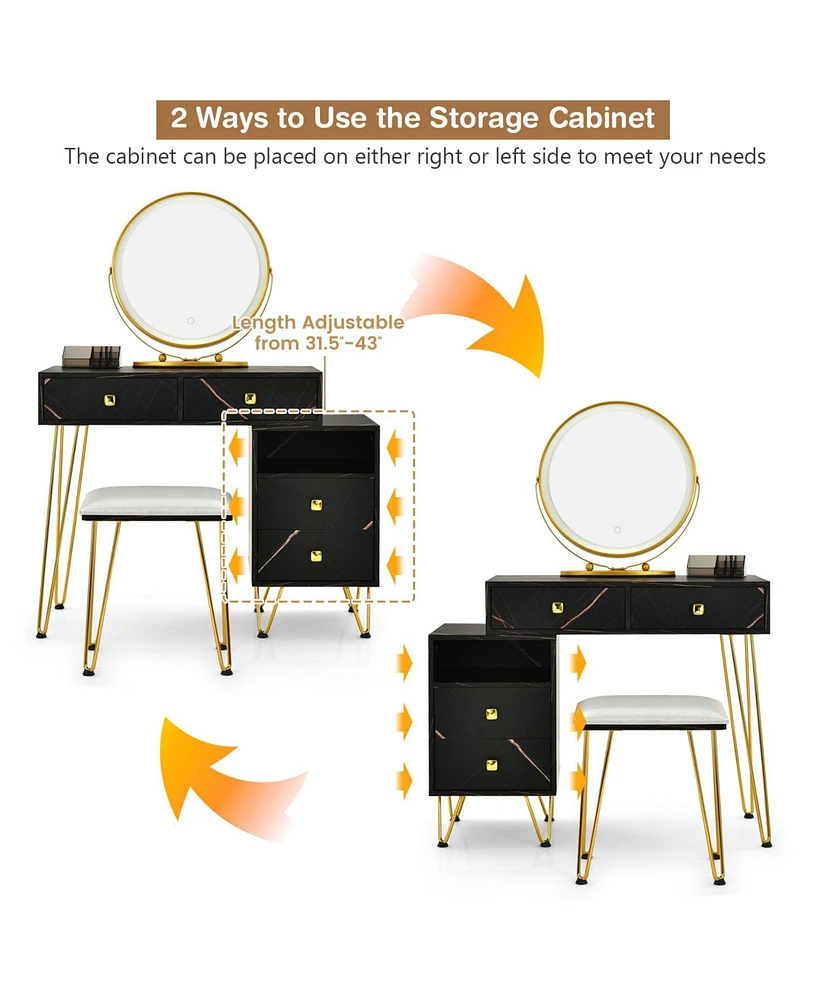 Modern Dressing Table with Storage Cabinet