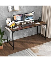 60 Inch Computer Desk with Charging Station Storage Bag