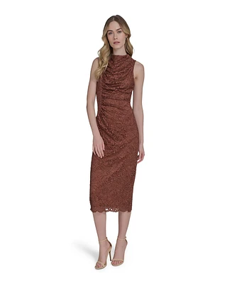 Vince Camuto Women's Lace Sleeveless Sheath Midi Dress
