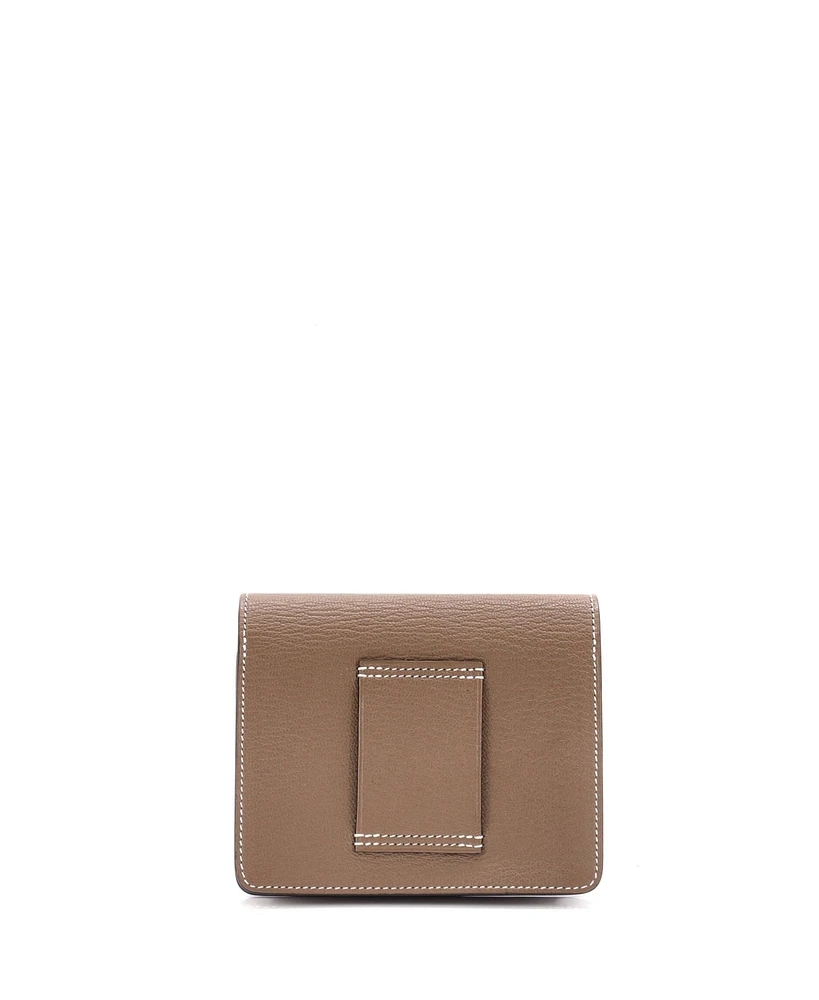 Pre-Owned Hermes Roulis Slim Wallet Chevre Mysore