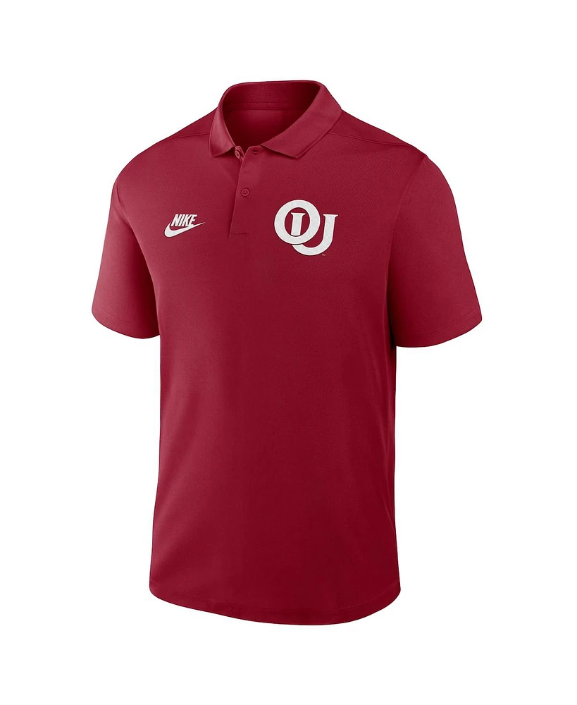 Nike Men's Crimson Oklahoma Sooners Primetime Victory Legacy Vault Logo Performance Polo Shirt