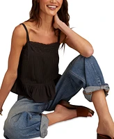 Lucky Brand Women's Embroidered Square-Neck Sleeveless Top