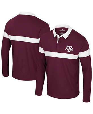 Colosseum Men's Maroon Texas A&M Aggies Too Cool for School Long Sleeve Polo Shirt
